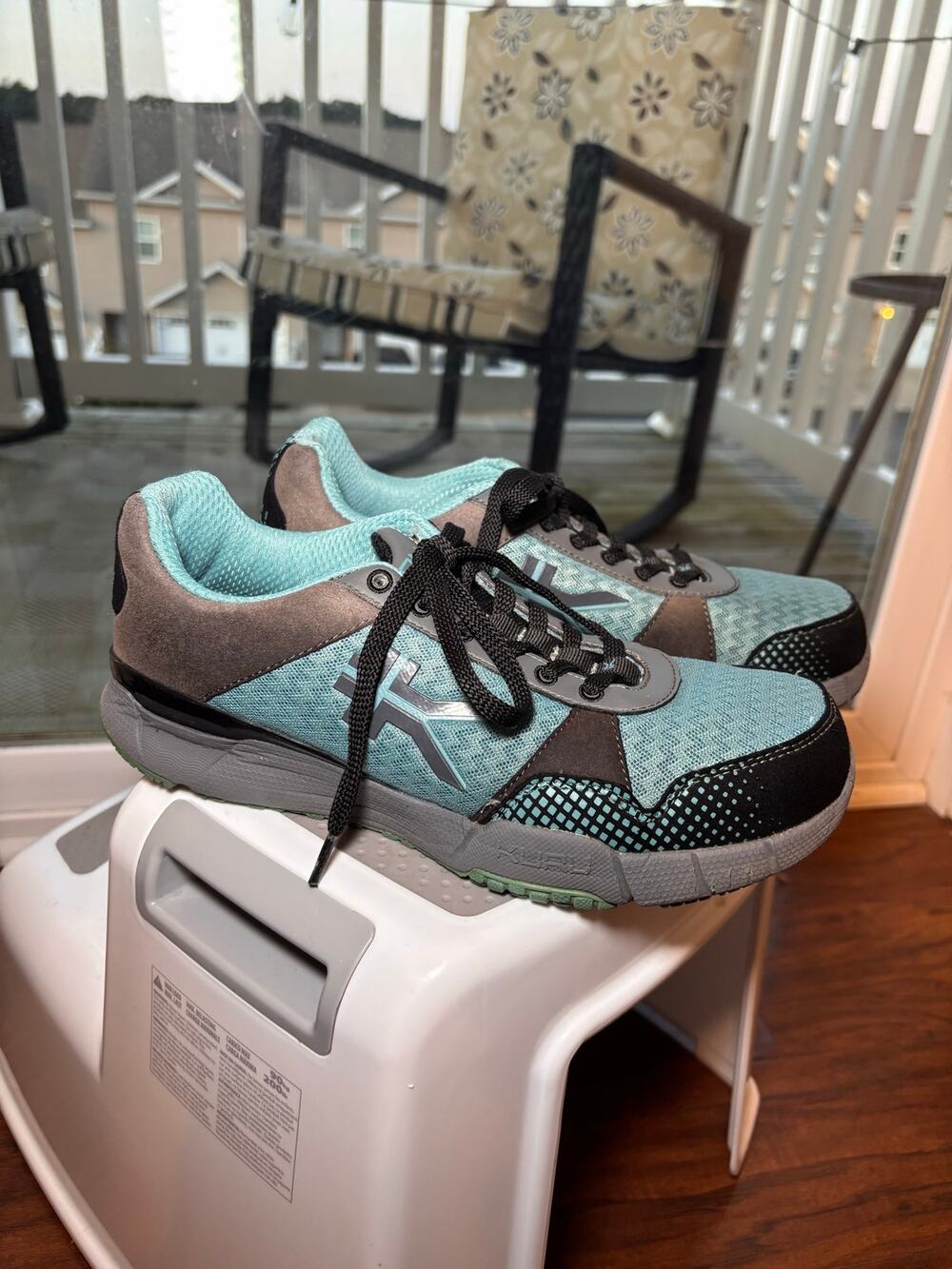 KURU Women’s Athletic Walking Shoes Aqua Gray Black Size 8